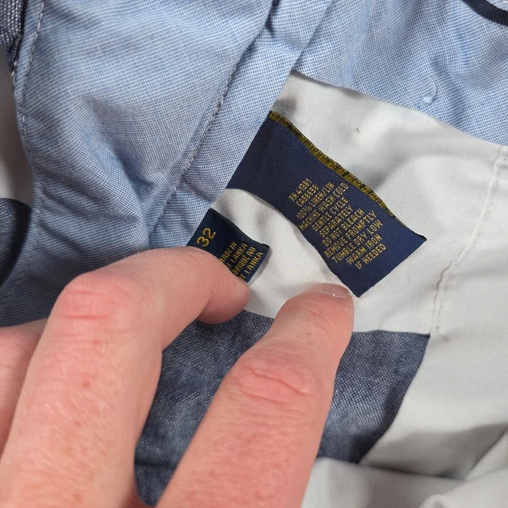 Polo Ralph Lauren Mens‎ 32 Blue 100% Linen Classic Fit Shorts 9